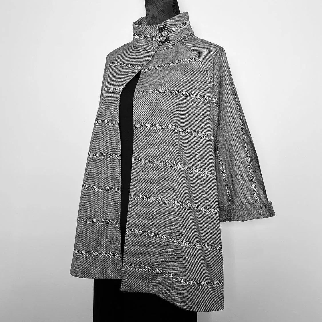 Abbey Swing Coat - Limited Edition - Grey stripe