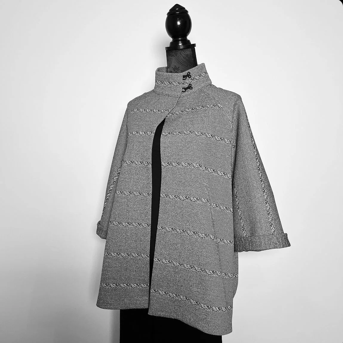 Abbey Swing Coat - Limited Edition - Grey stripe