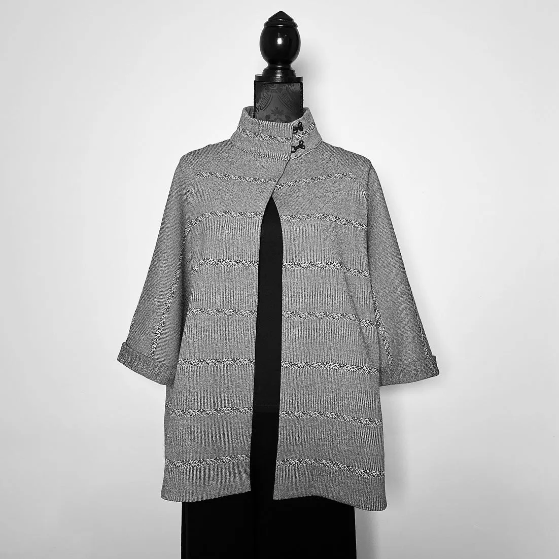 Abbey Swing Coat - Limited Edition - Grey stripe