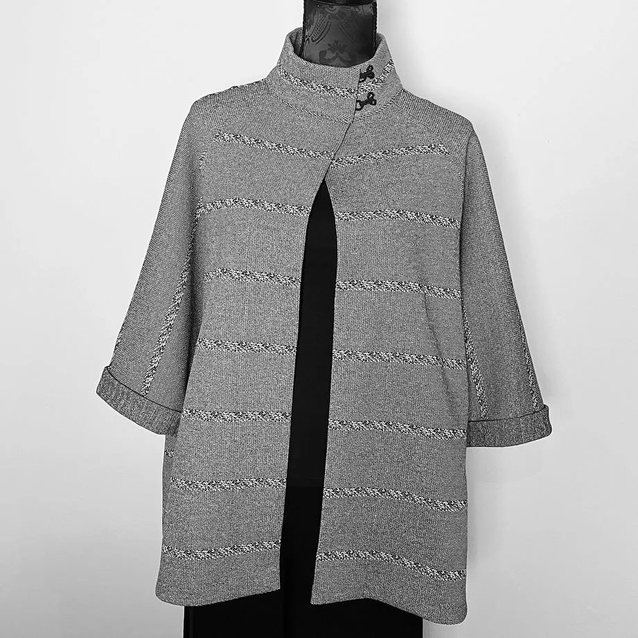 Abbey Swing Coat - Limited Edition - Grey stripe