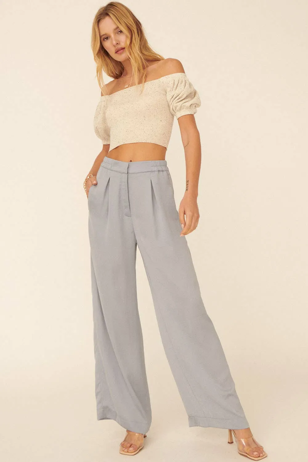 Addy Speckled Rib Crop Sweater