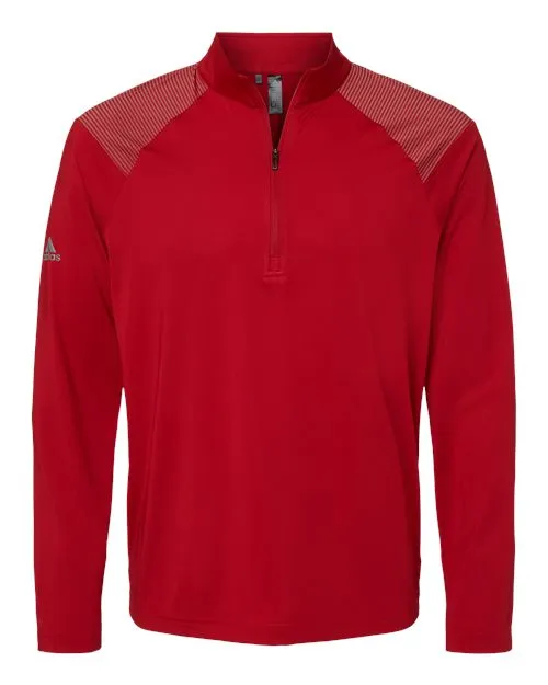 adidas Men's Shoulder Stripe Quarter-Zip Pullover