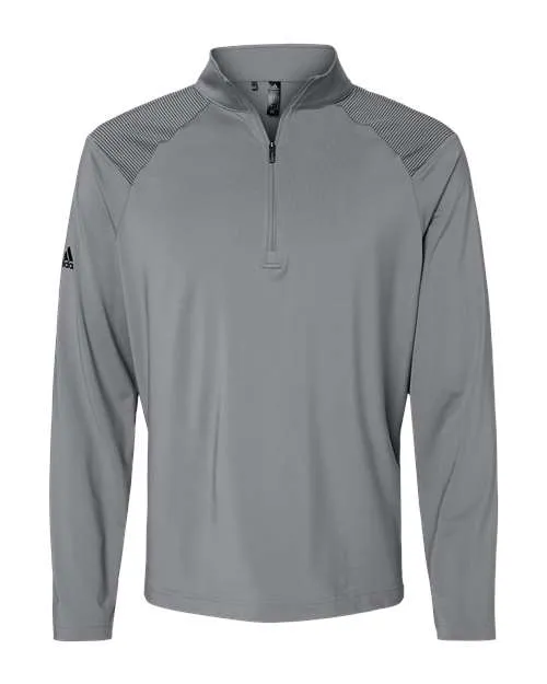 adidas Men's Shoulder Stripe Quarter-Zip Pullover