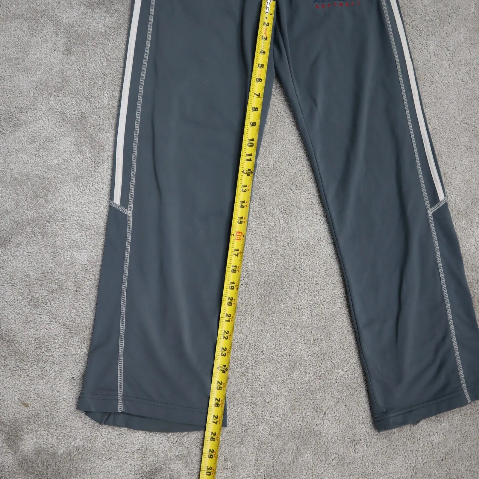 adidas Mens Sweatpants Activewear Elastic Waist Football Pockets White Gray Sz S