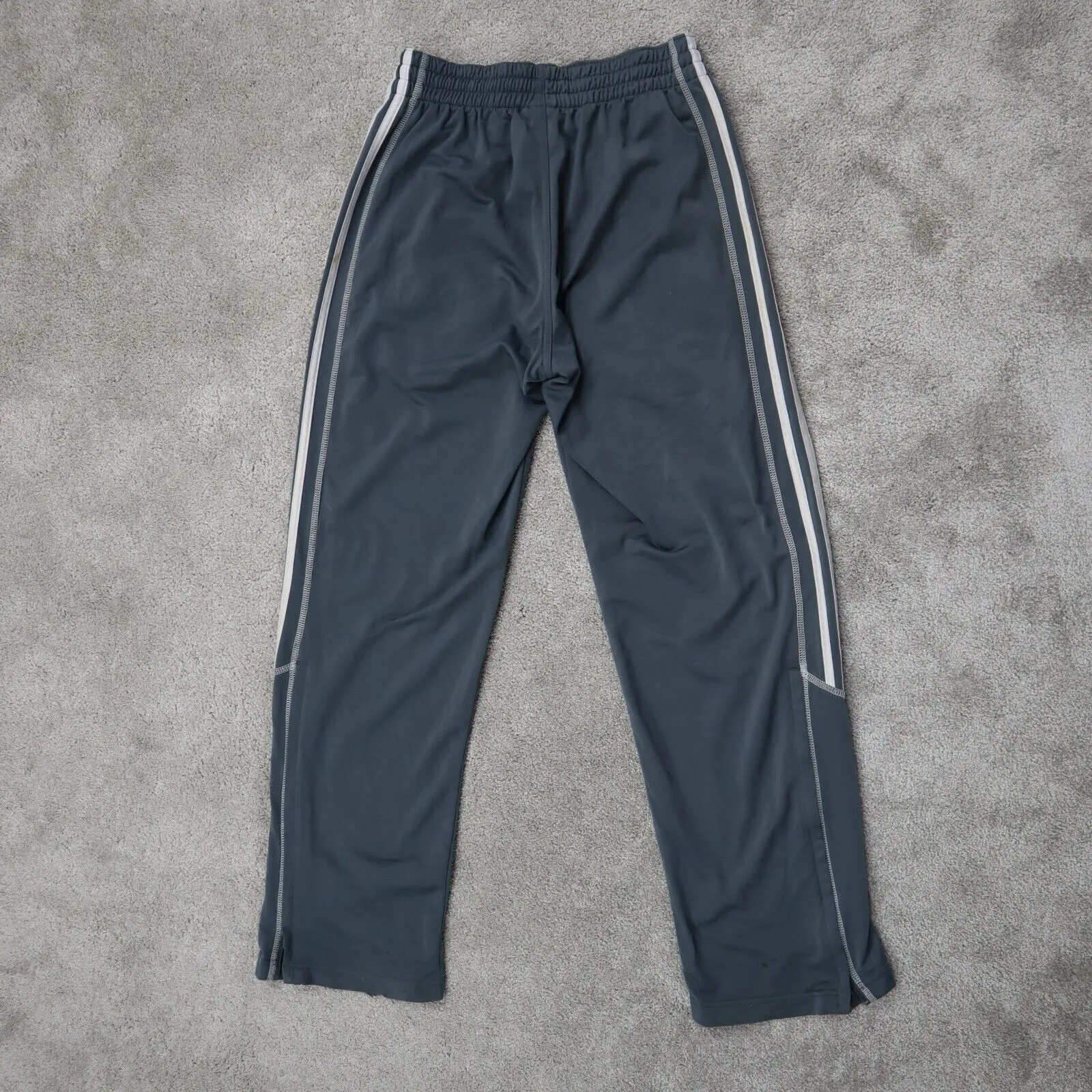 adidas Mens Sweatpants Activewear Elastic Waist Football Pockets White Gray Sz S