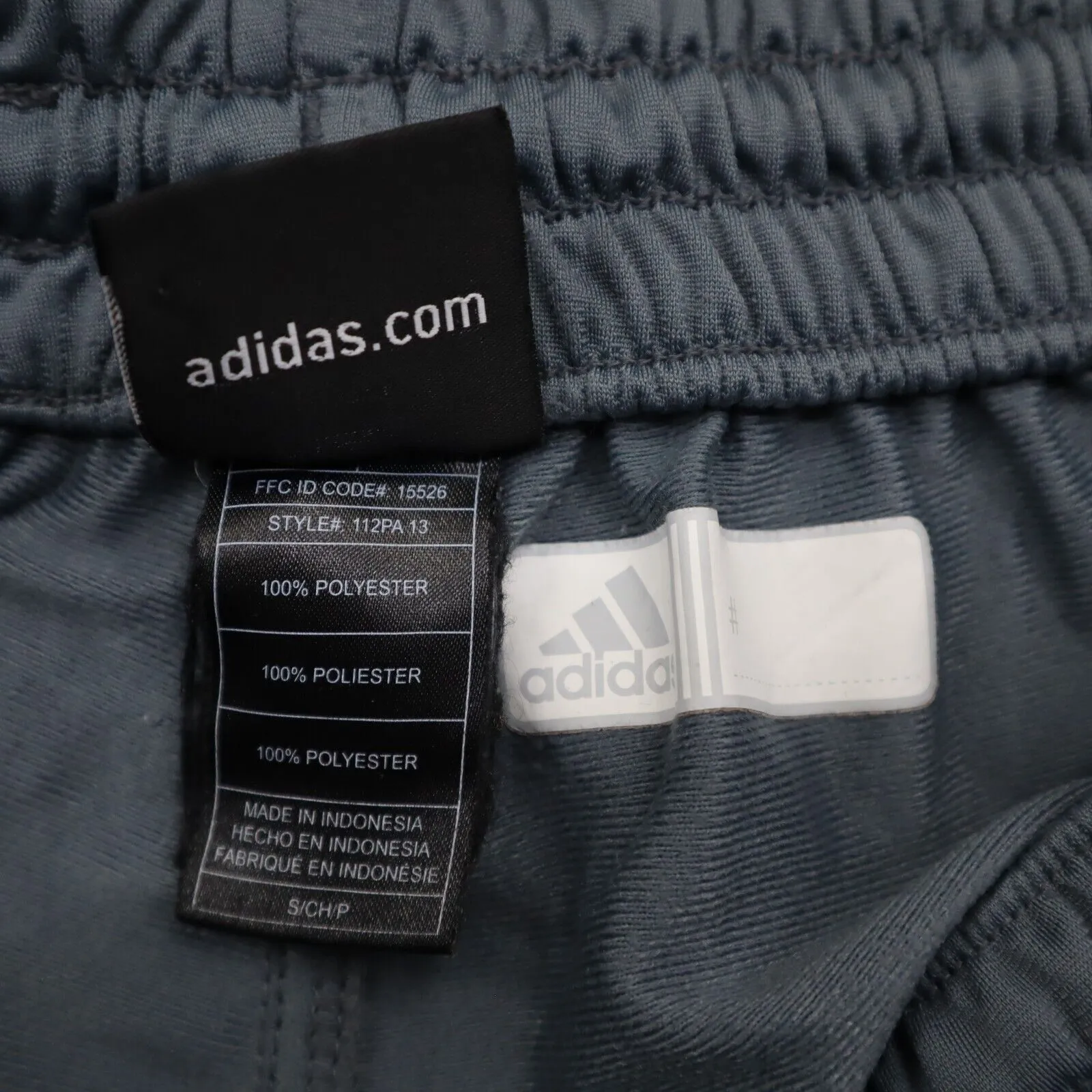 adidas Mens Sweatpants Activewear Elastic Waist Football Pockets White Gray Sz S