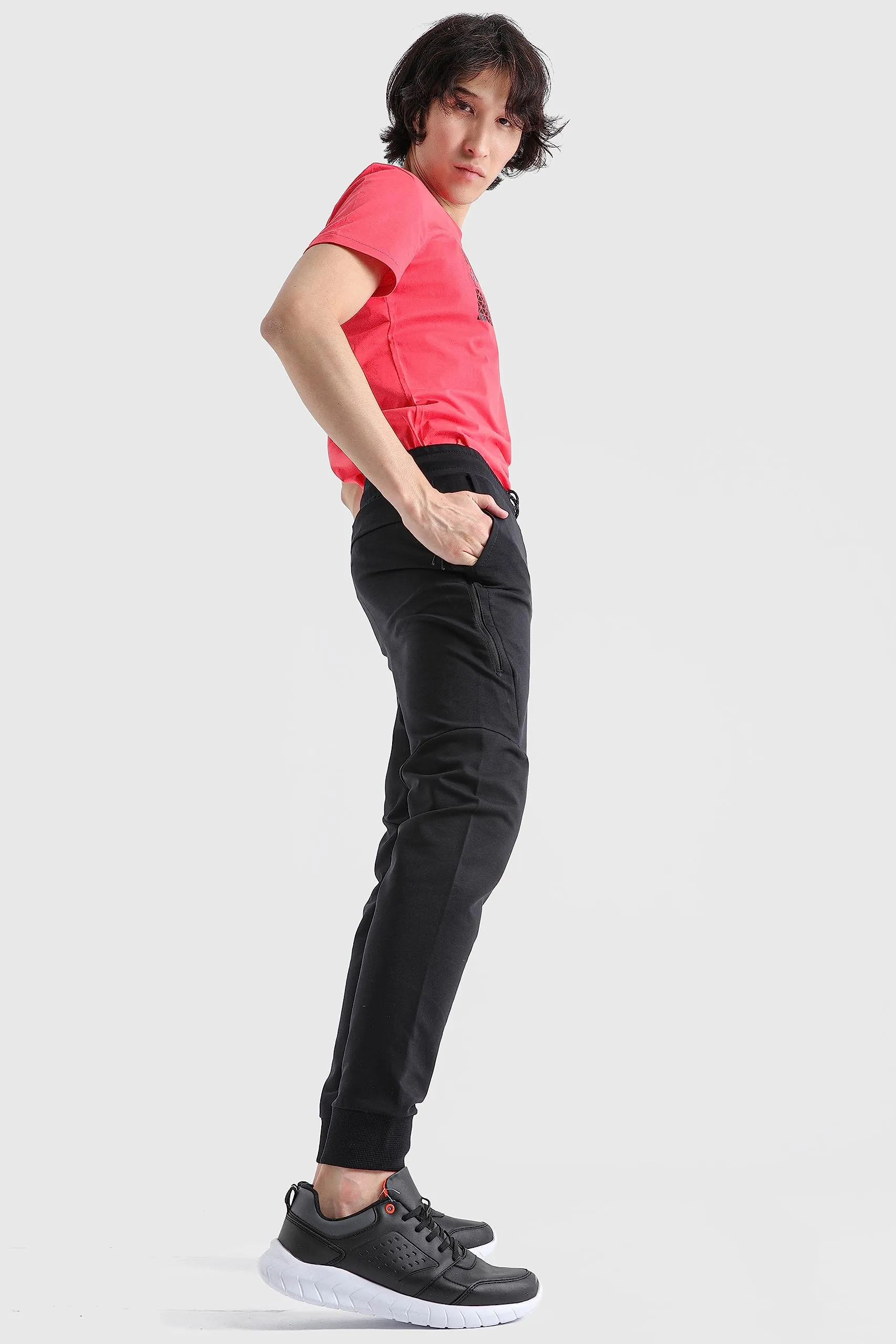 Airlife Mens Joggers with three pockets, Comfortable and Stylish sweatpants for men, one side zipper pocket, Turkish-made, Slim Fit Athletic Pants for Everyday Wear, Running, Exercise, and Workout.