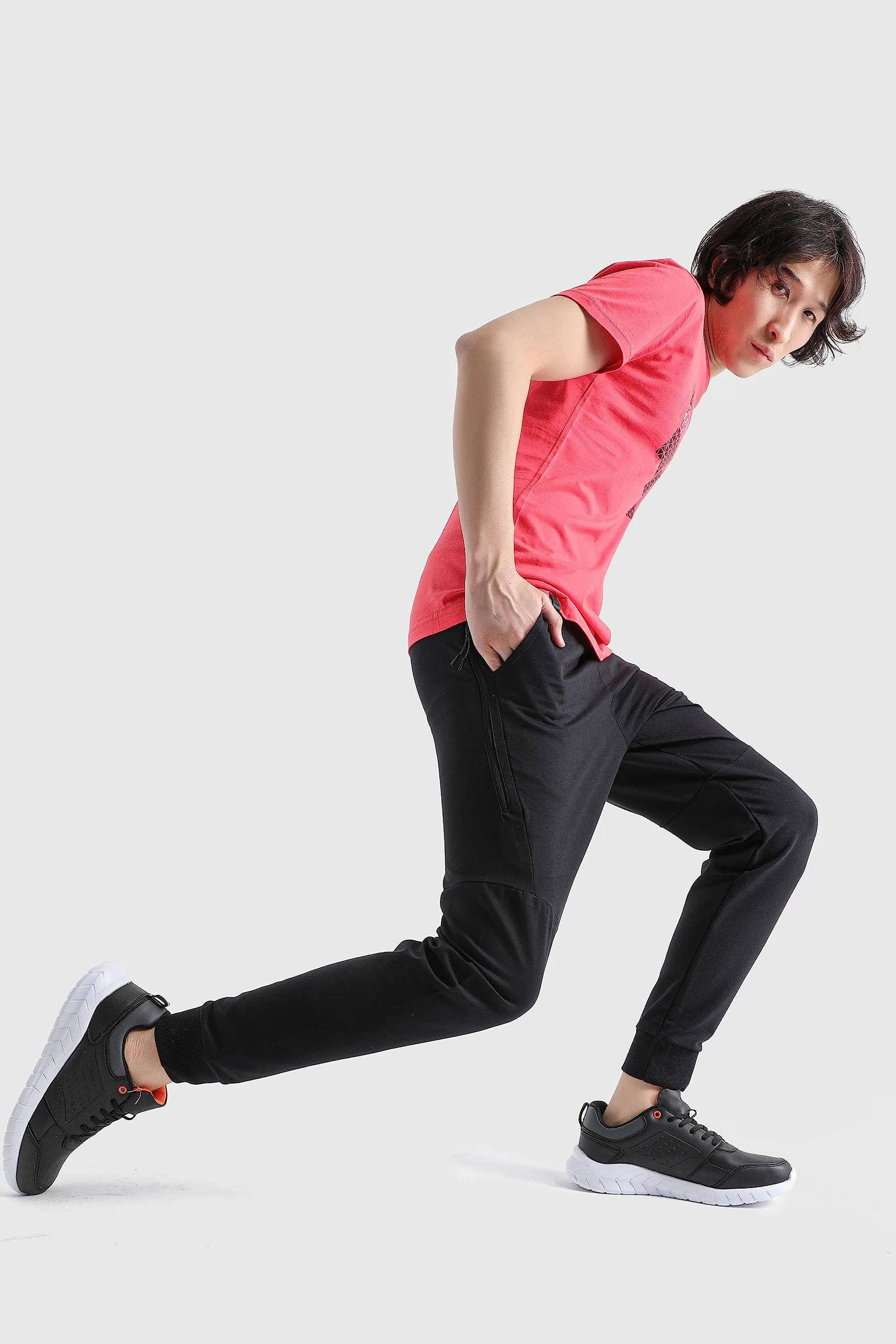 Airlife Mens Joggers with three pockets, Comfortable and Stylish sweatpants for men, one side zipper pocket, Turkish-made, Slim Fit Athletic Pants for Everyday Wear, Running, Exercise, and Workout.