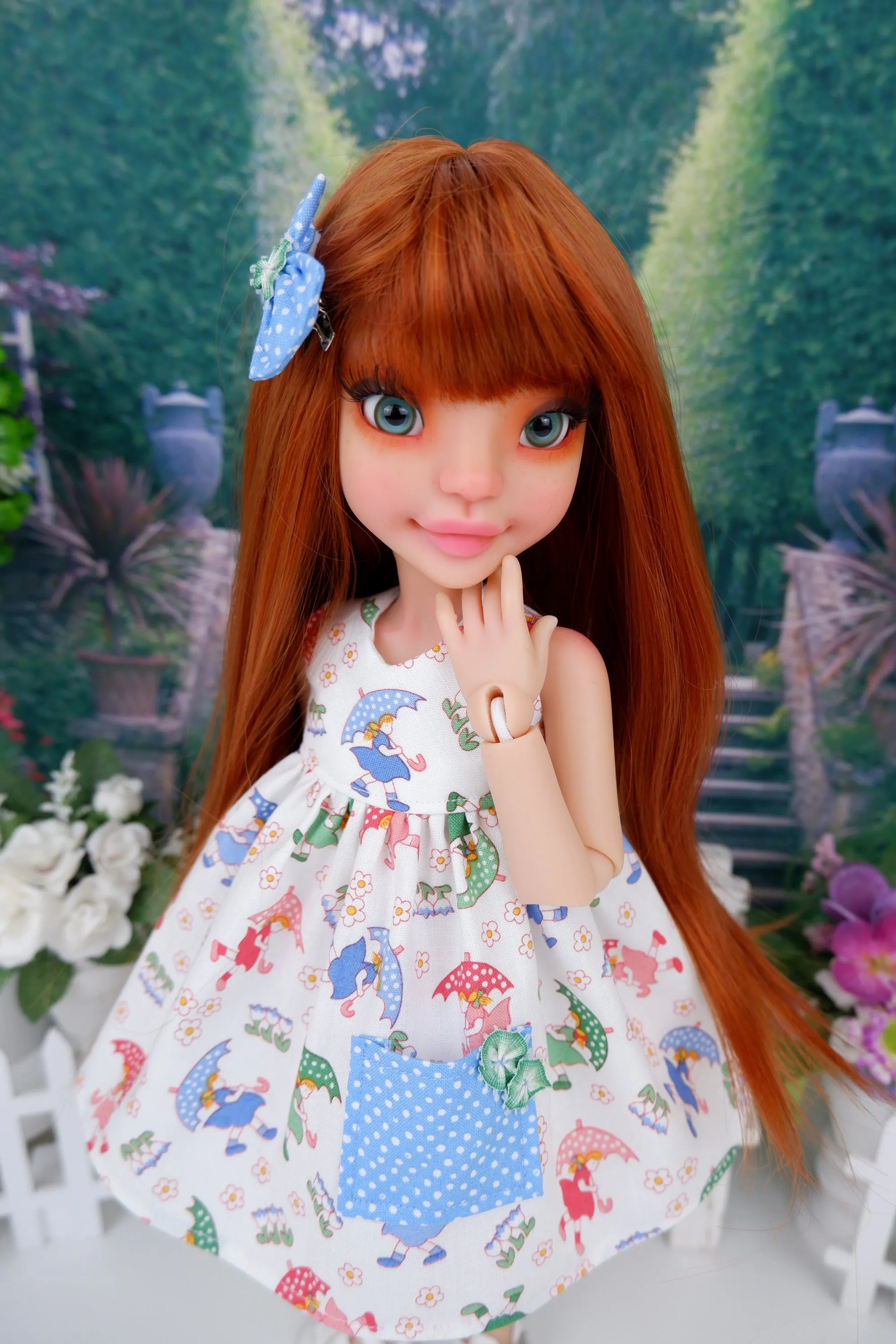April Showers - dress with sandals for Ava BJD doll