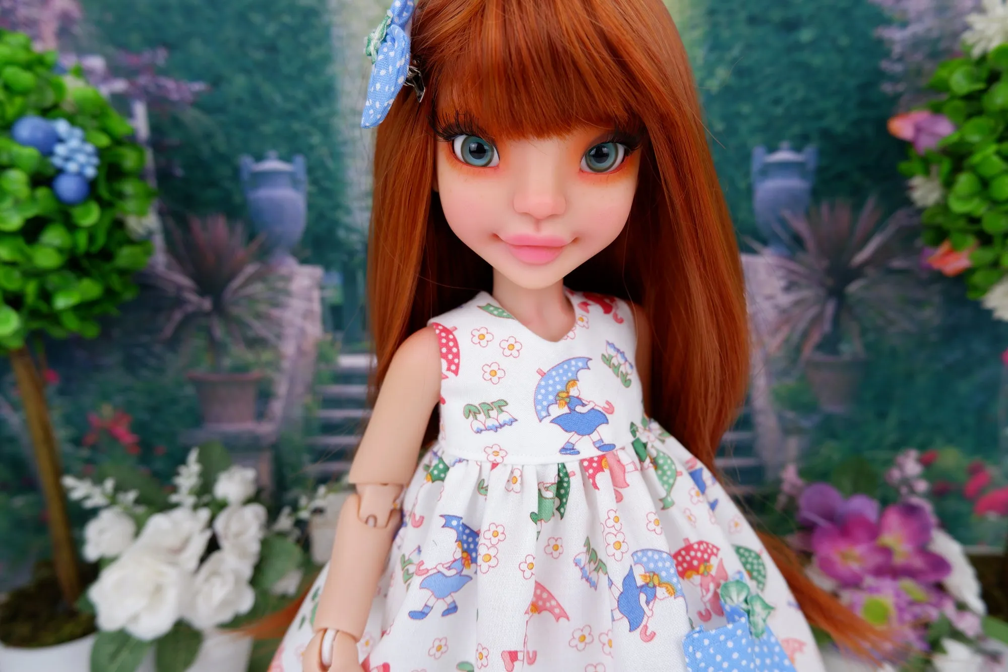 April Showers - dress with sandals for Ava BJD doll