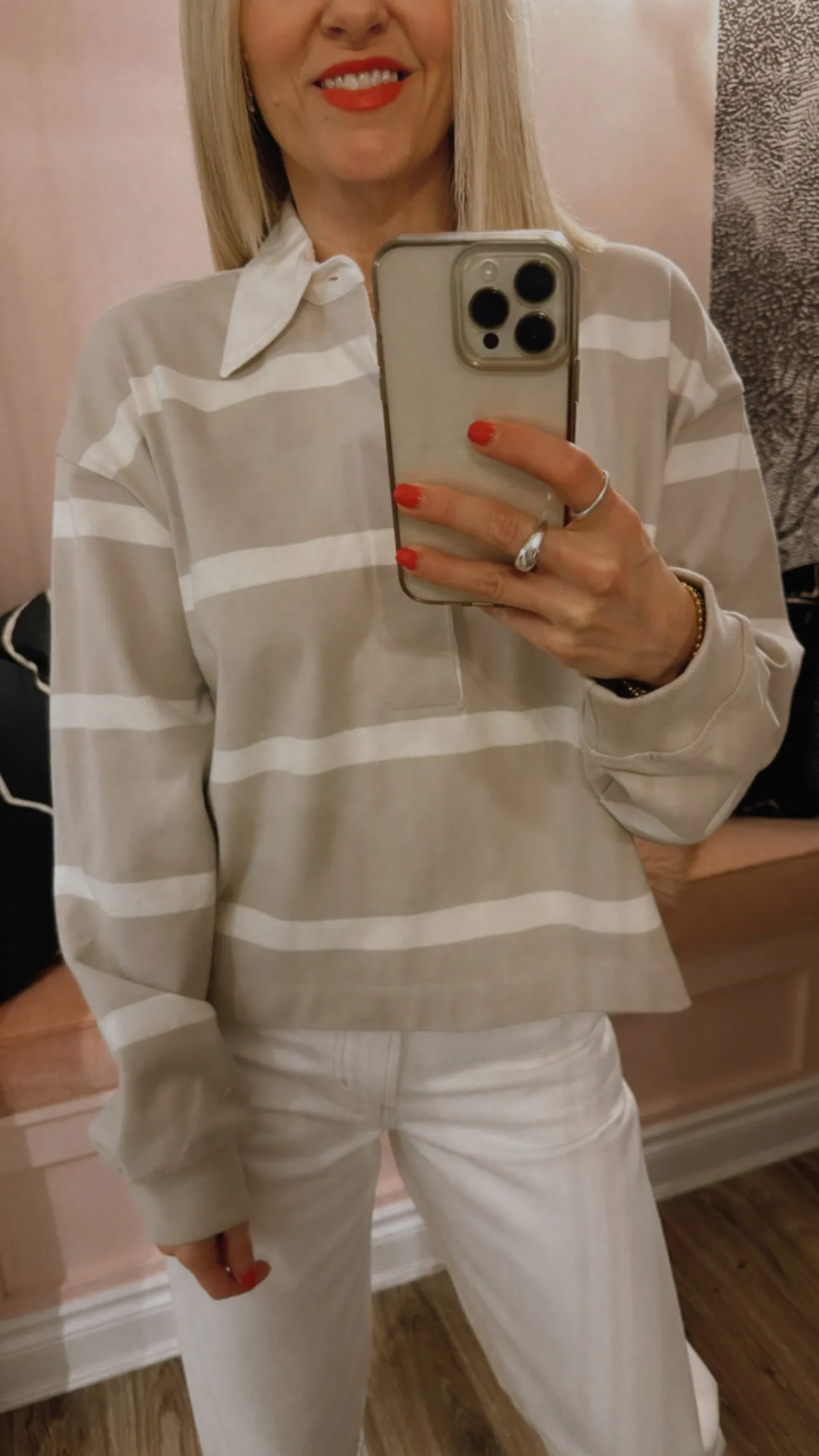 'ARIS' Rugby Shirt in Sandatlas Pashmina Stripe