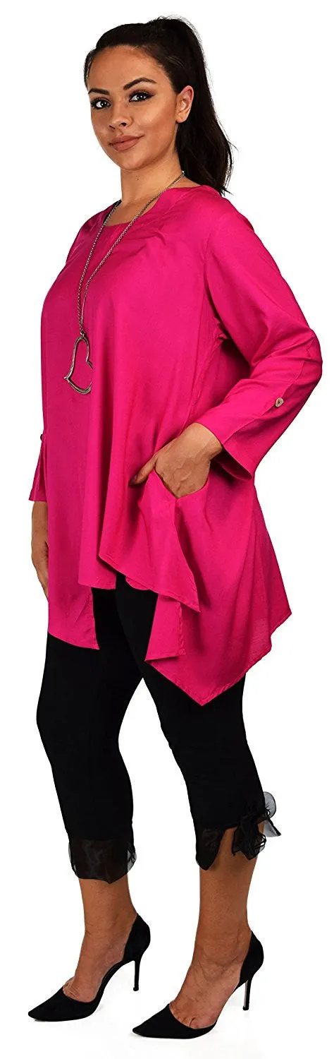 Artsy Tunic, Lagenlook Tunic,  Asymmetrical Tunic, Plus size clothing , Plus size tunic, Tunic with 3 Pockets . Size L/XL- 1XL/2XL- 3XL/4XL