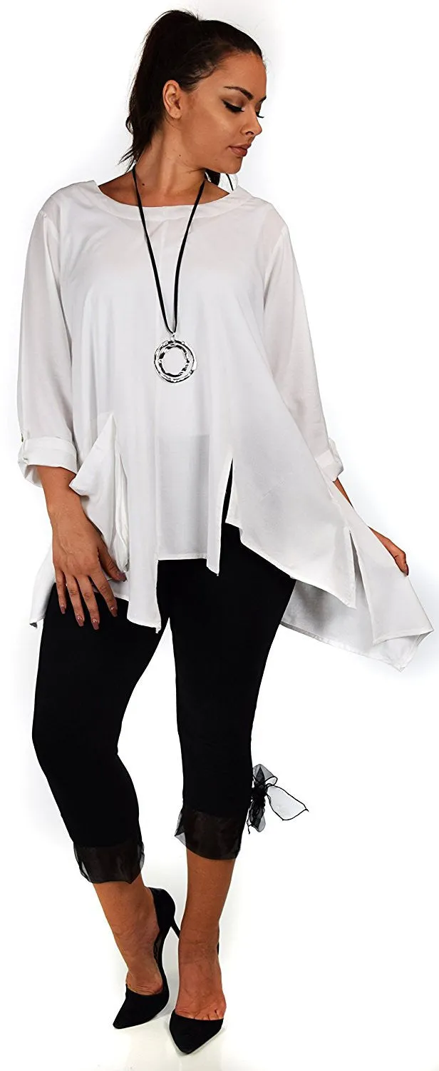 Artsy Tunic, Lagenlook Tunic,  Asymmetrical Tunic, Plus size clothing , Plus size tunic, Tunic with 3 Pockets . Size L/XL- 1XL/2XL- 3XL/4XL