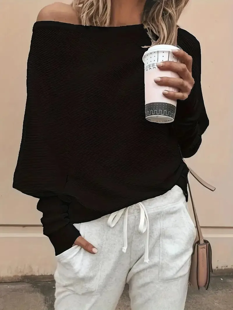 Asymmetrical Ribbed Knit Top