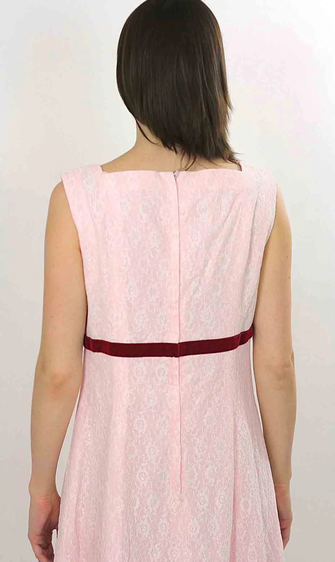 Authentic vintage 70s boho hippie pink lace cocktail party dress M