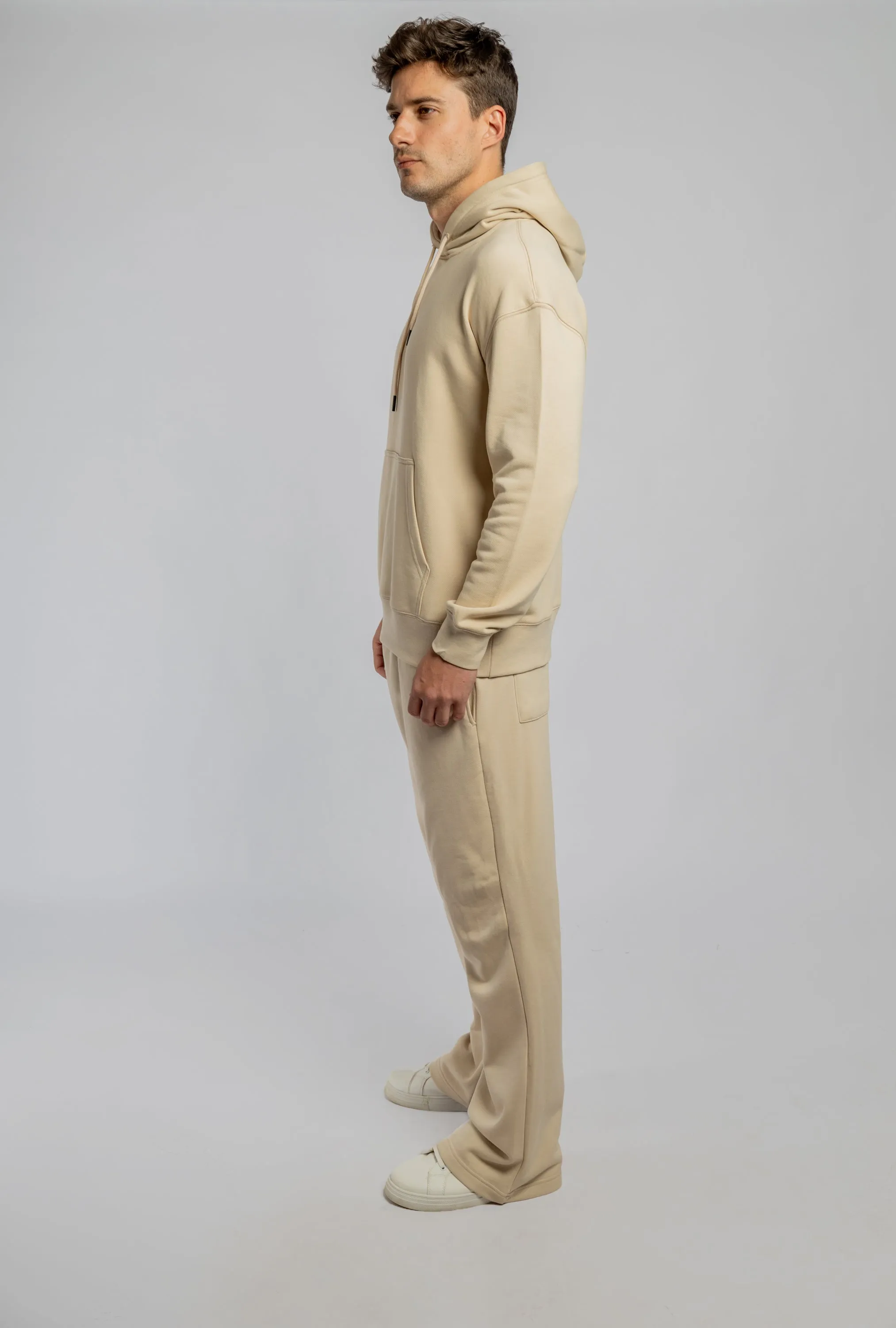 Beige Wide Leg Sweatpants