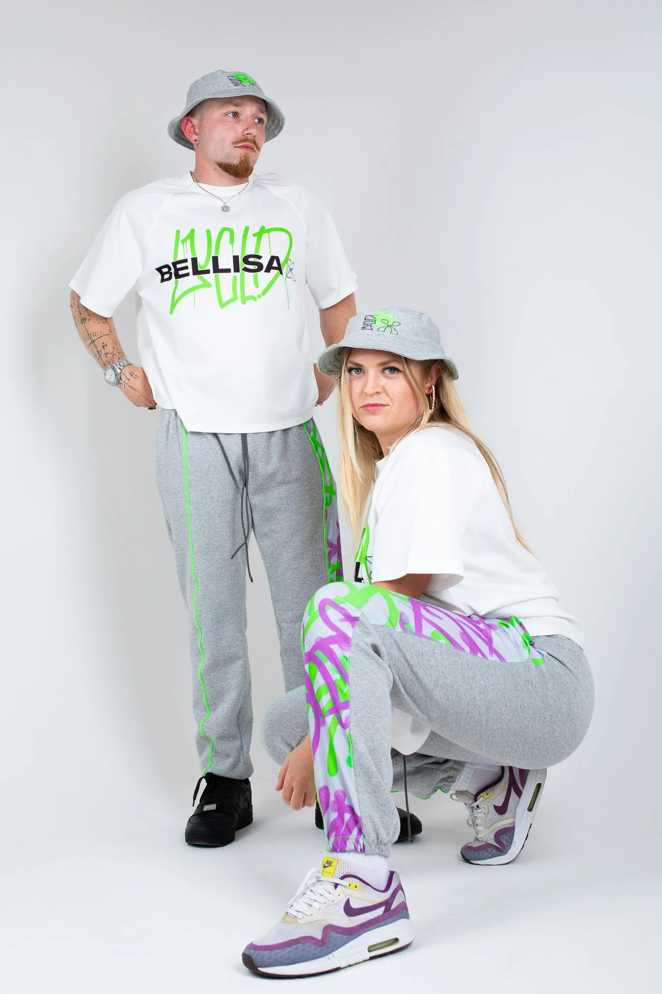 Bellisa X Lucid Panelled Grey Joggers