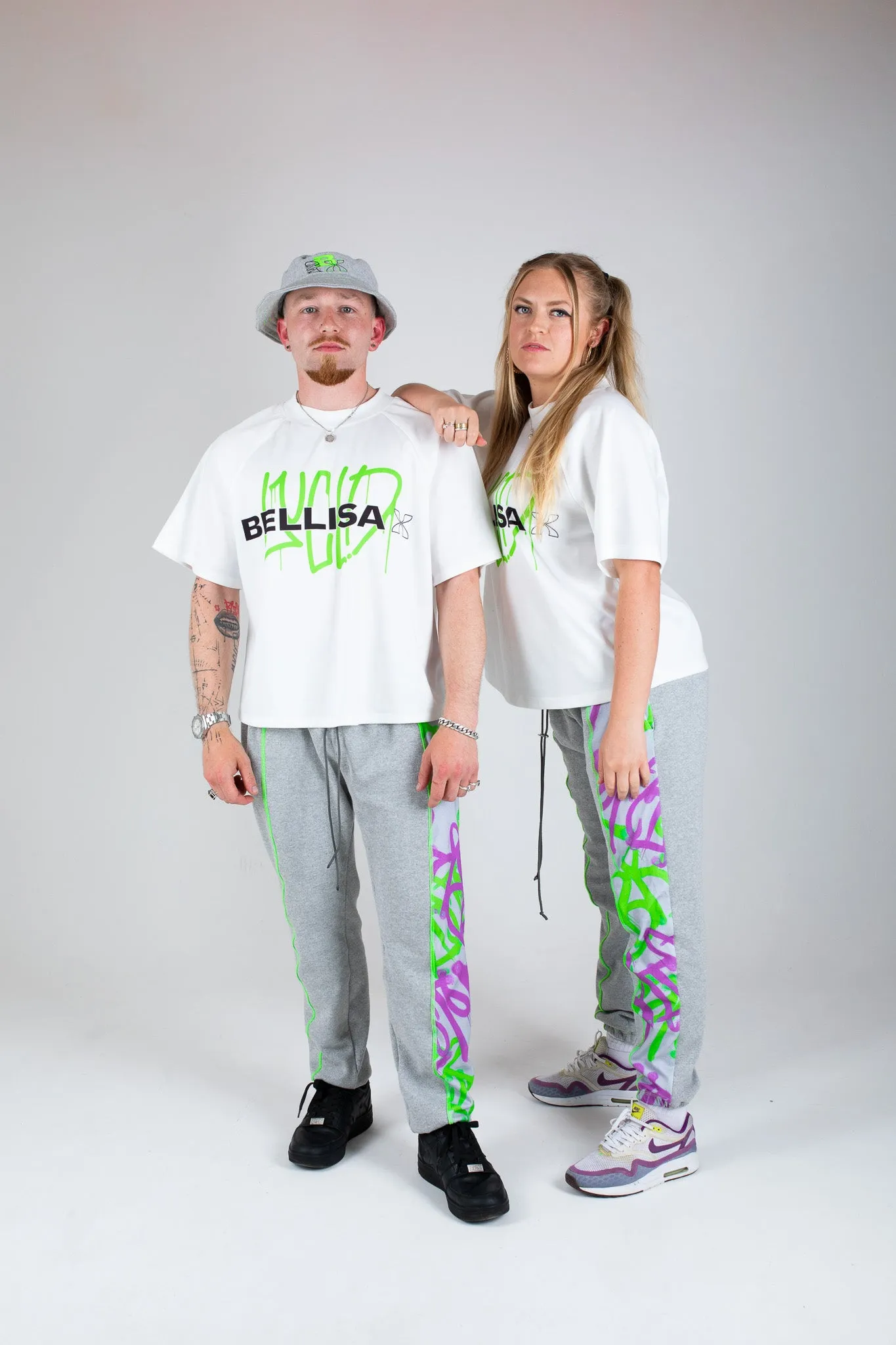 Bellisa X Lucid Panelled Grey Joggers