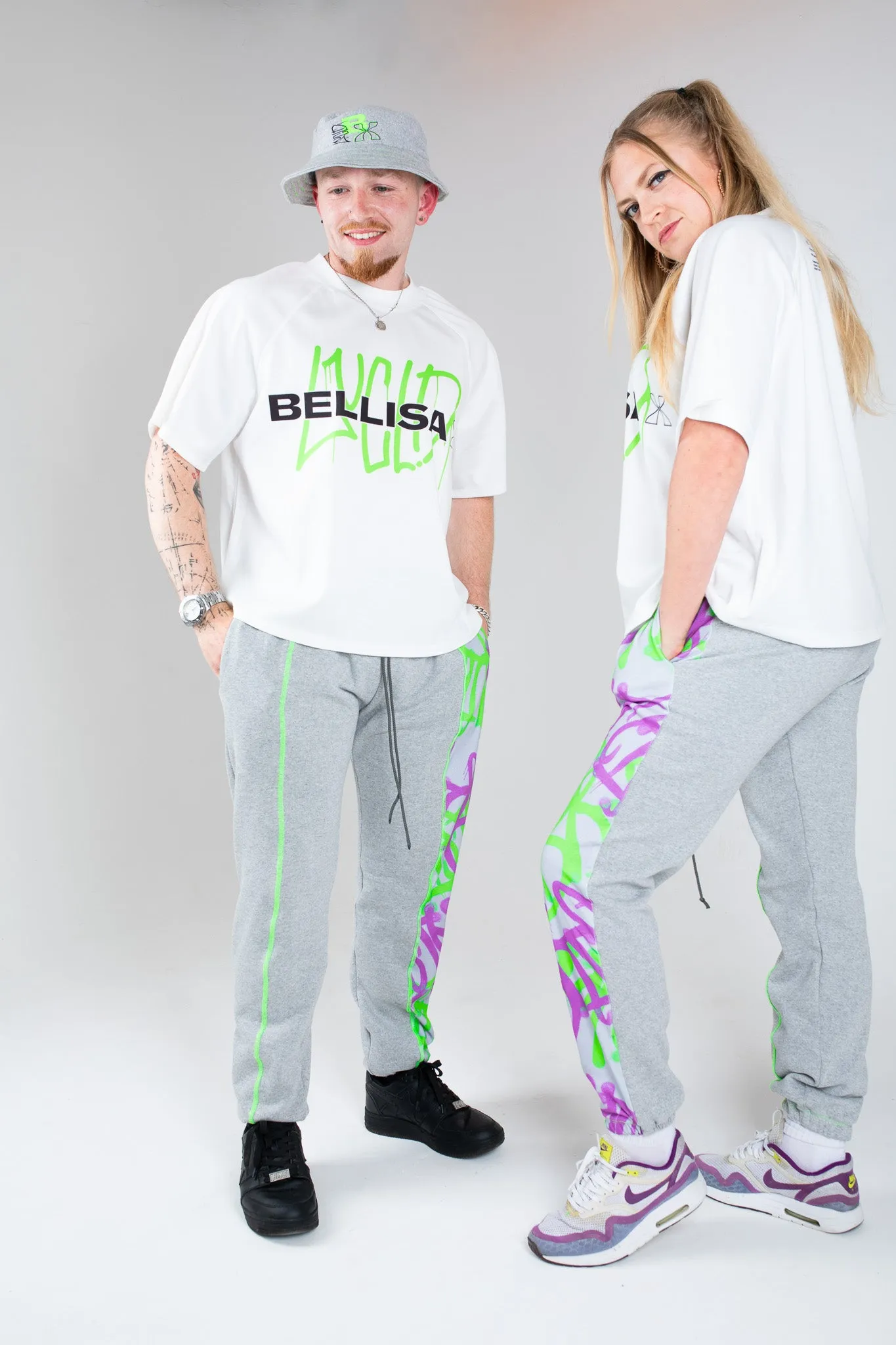 Bellisa X Lucid Panelled Grey Joggers