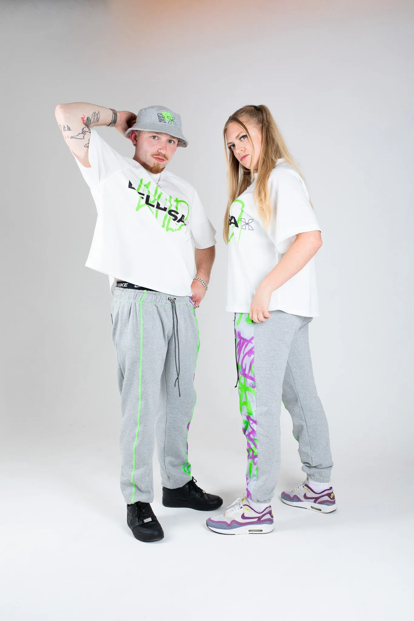 Bellisa X Lucid Panelled Grey Joggers