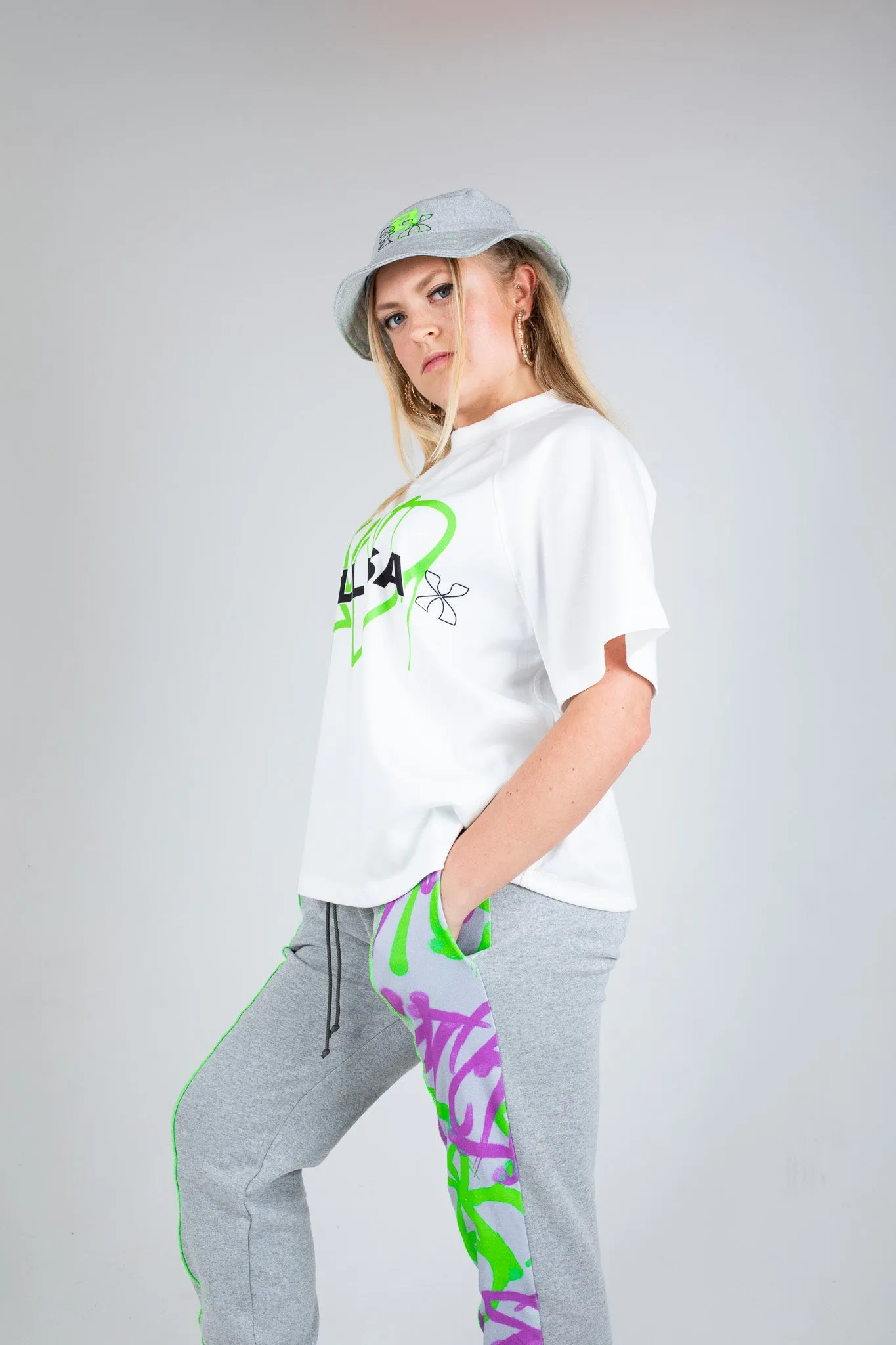 Bellisa X Lucid Panelled Grey Joggers