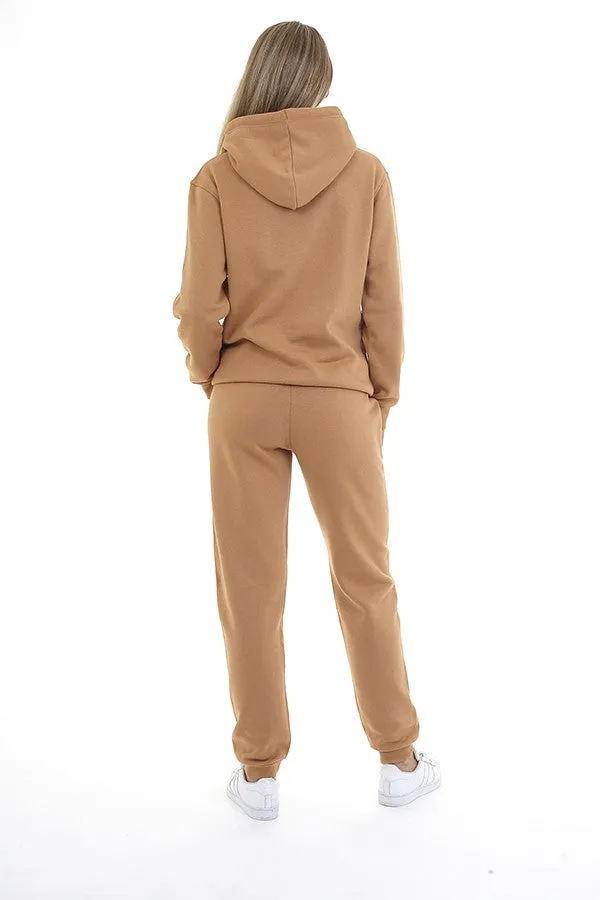 BISCUIT POCKET DETAIL PLAIN DRAWSTRING HOODIE