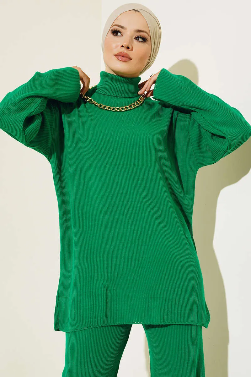 BNG Women Fisherman Collar Necklace Set Green - Clermont