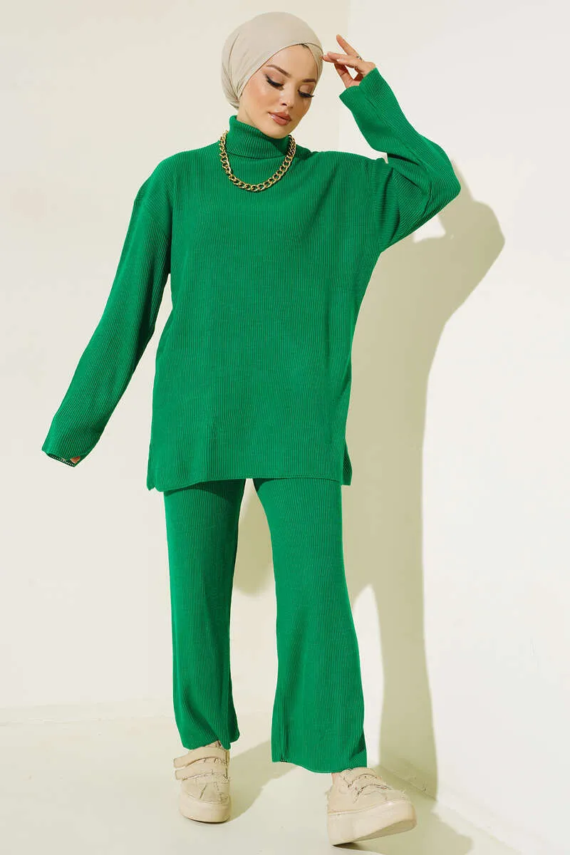 BNG Women Fisherman Collar Necklace Set Green - Clermont