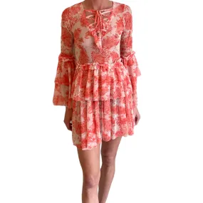 Boohoo Sheer Ruffle Dress
