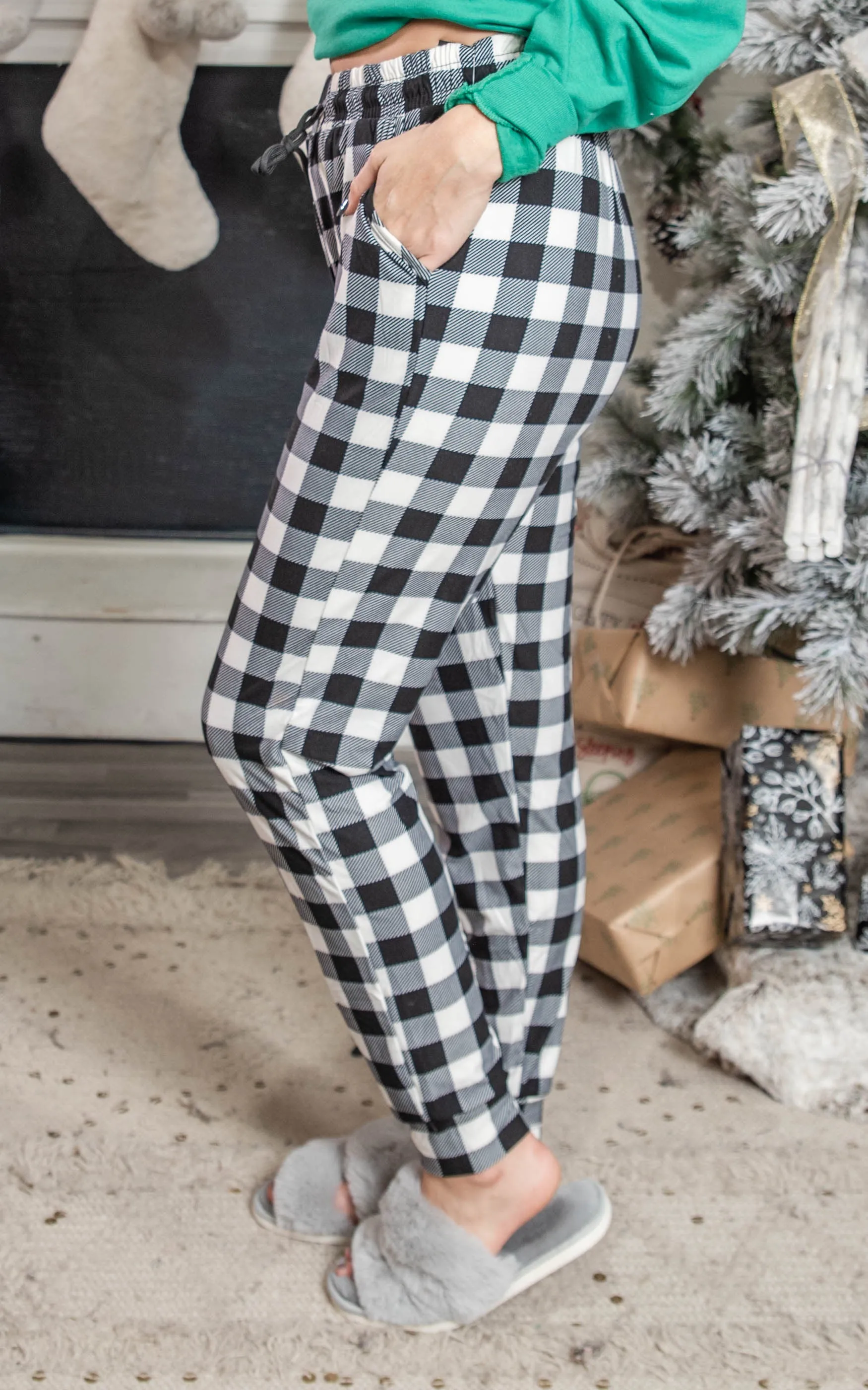 Buffalo Plaid Joggers - Final Sale