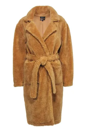 Carbon38 - Beige Longline Teddy Coat w/ Belt Sz S