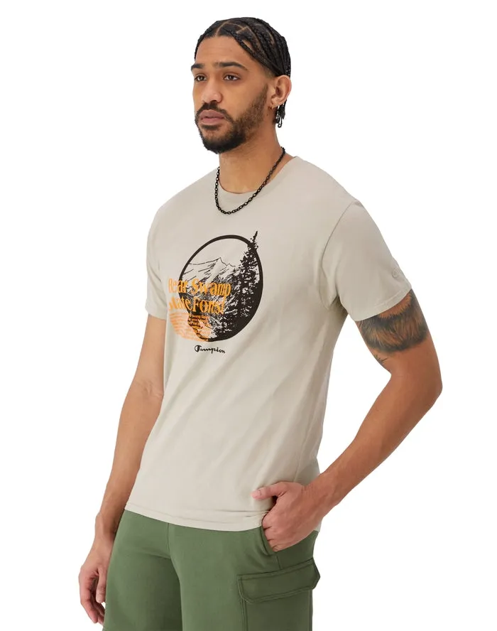Champion Classic Vintage Wash Graphic T-Shirt, State Forest Logo Comfort Wash Faded Khaki T98658 586SZB ADWU