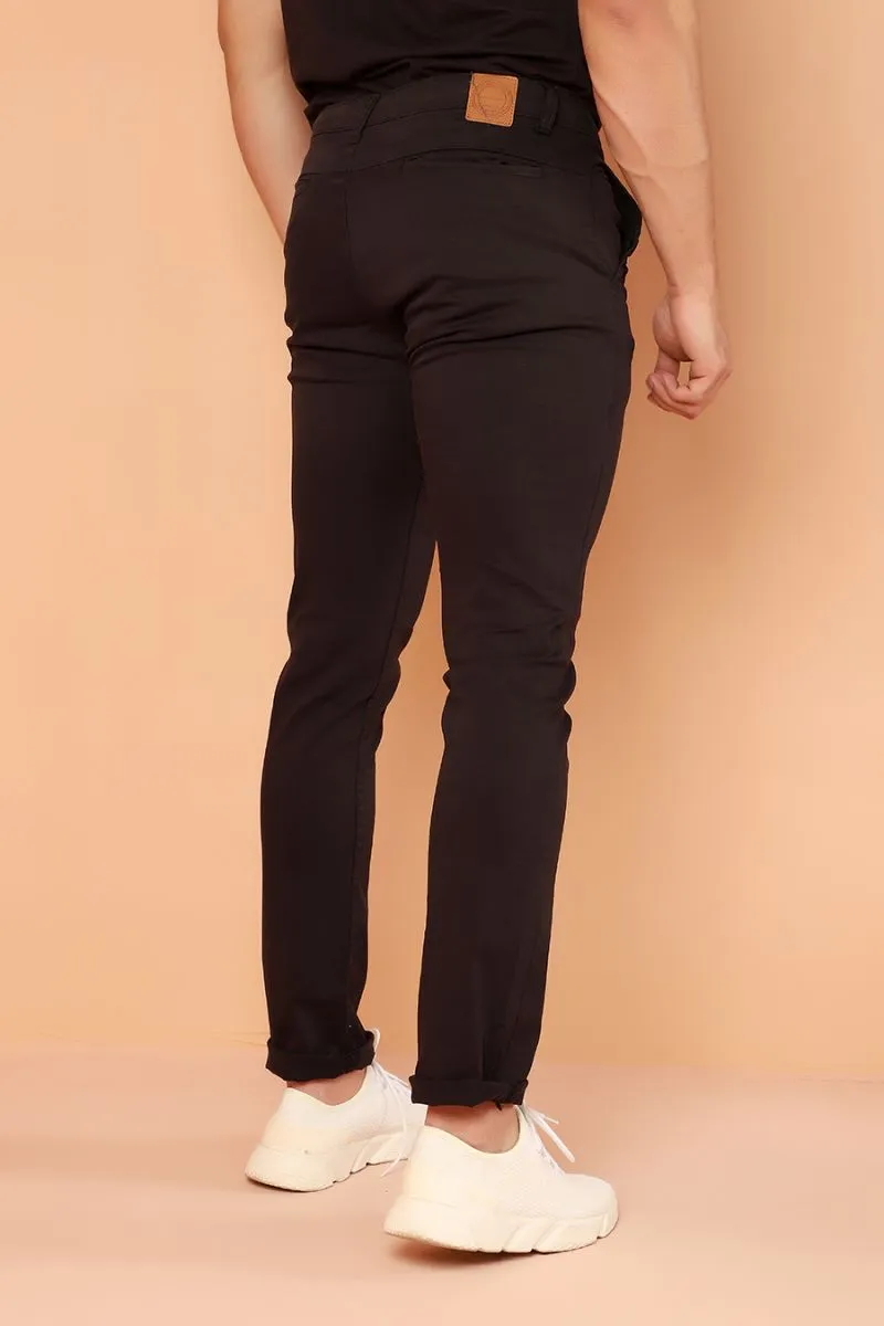 Charcoal Black Chino Fashion Pants