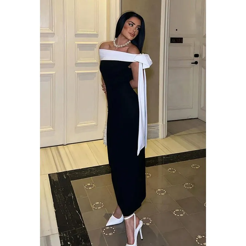 Chic & Modern Off-Shoulder Sleeveless Sheath Evening Party Prom Dress