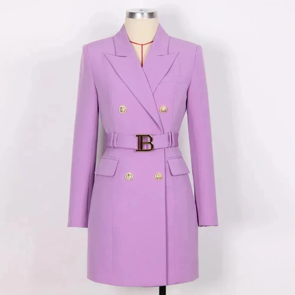 Chic Double-Breasted Blazer Women - Formal-Business - Plain-Solid