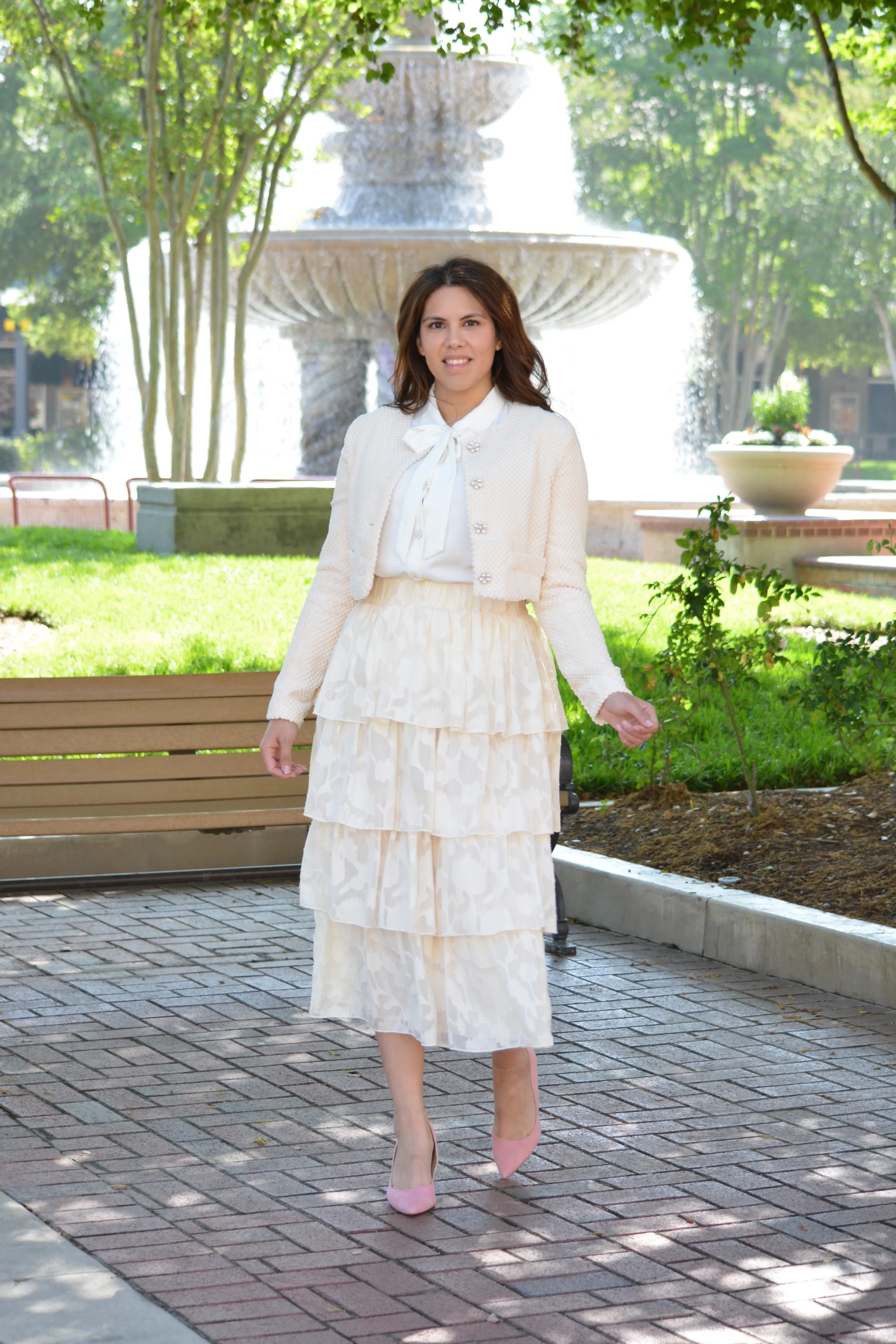 Consuela Ecru Cropped Blazer