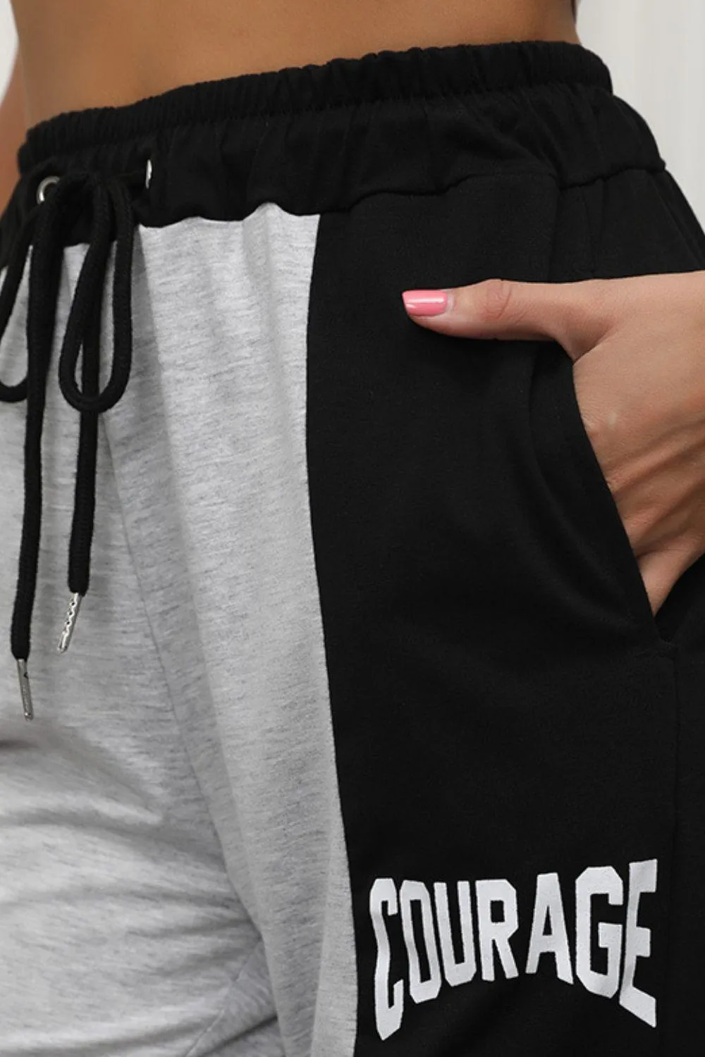 Courage Graphic Color Block Joggers
