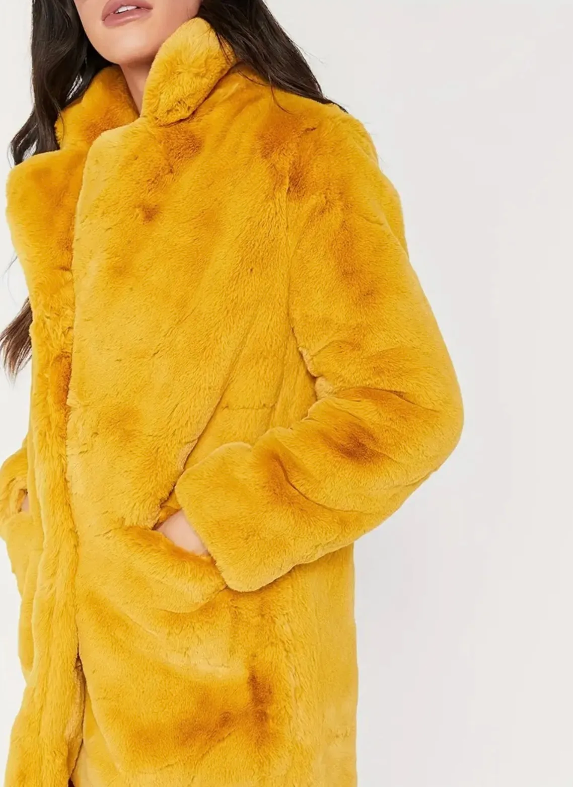 Cozy Faux Fur Long Sleeve Teddy Coat Size XL