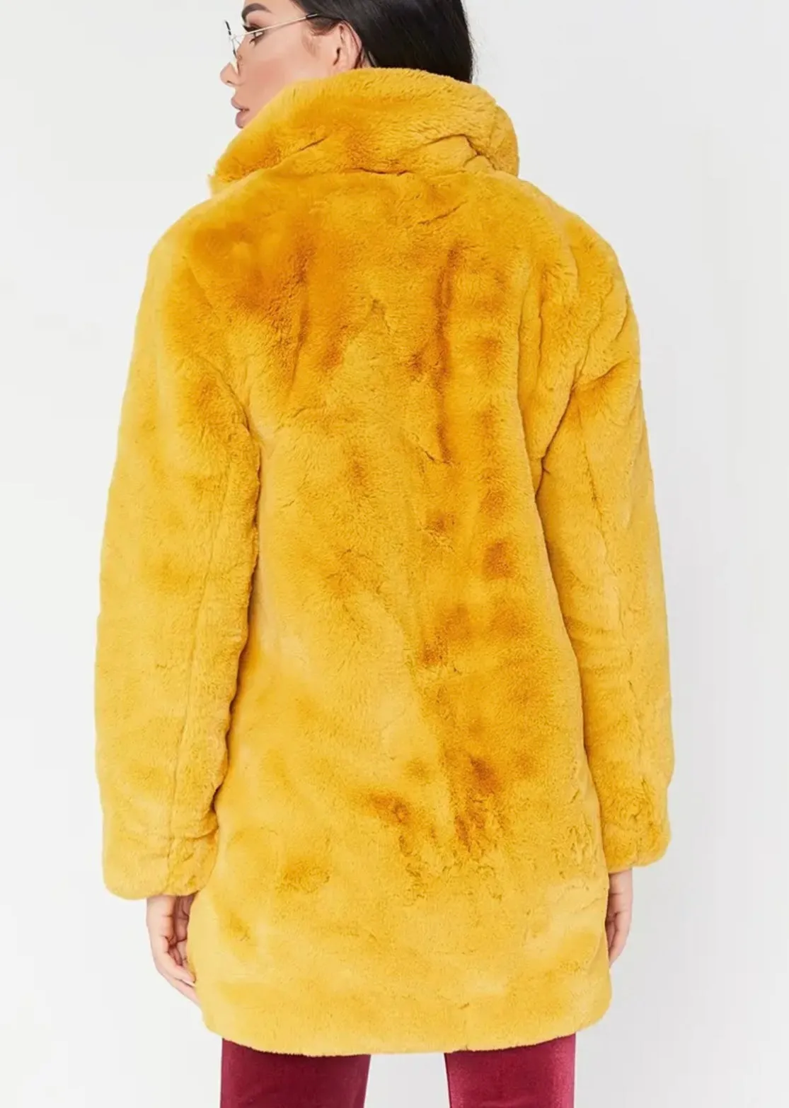 Cozy Faux Fur Long Sleeve Teddy Coat Size XL