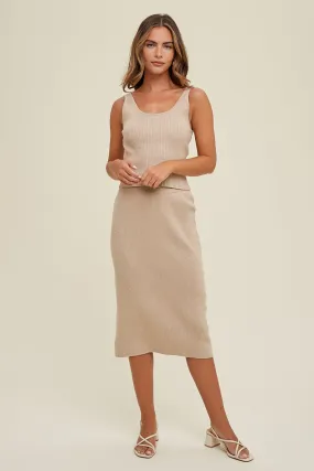 Cute Sweater Skirt Taupe