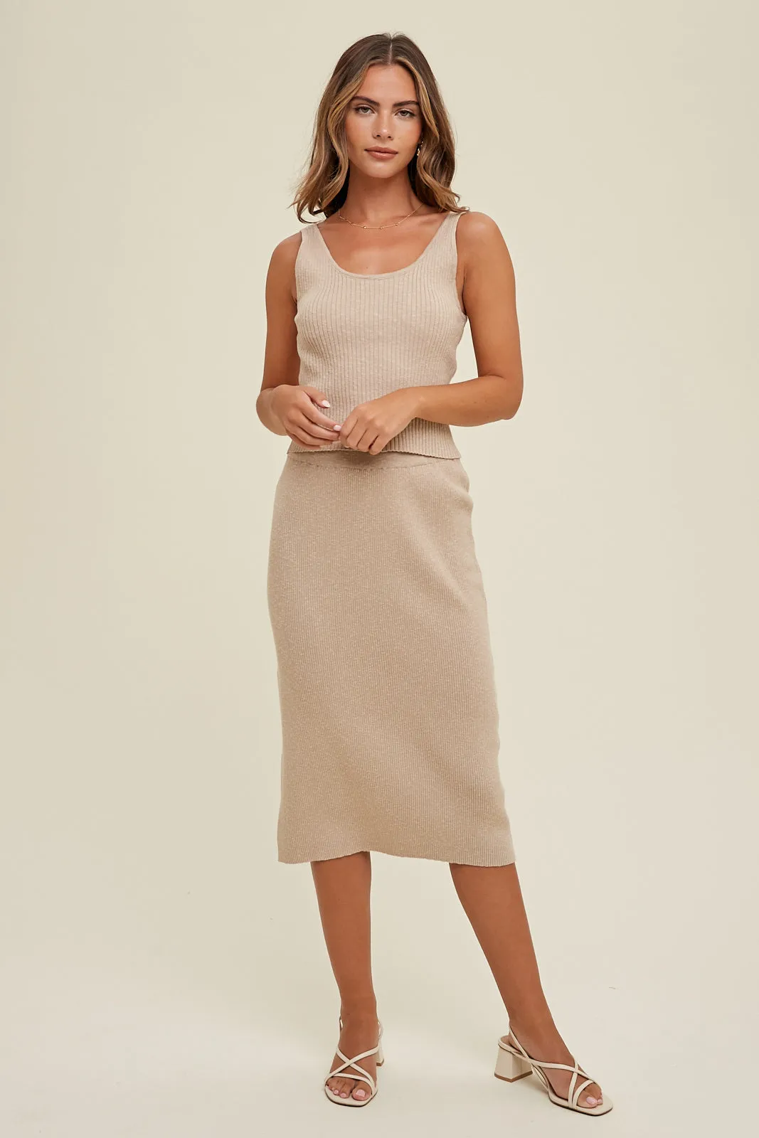 Cute Sweater Skirt Taupe