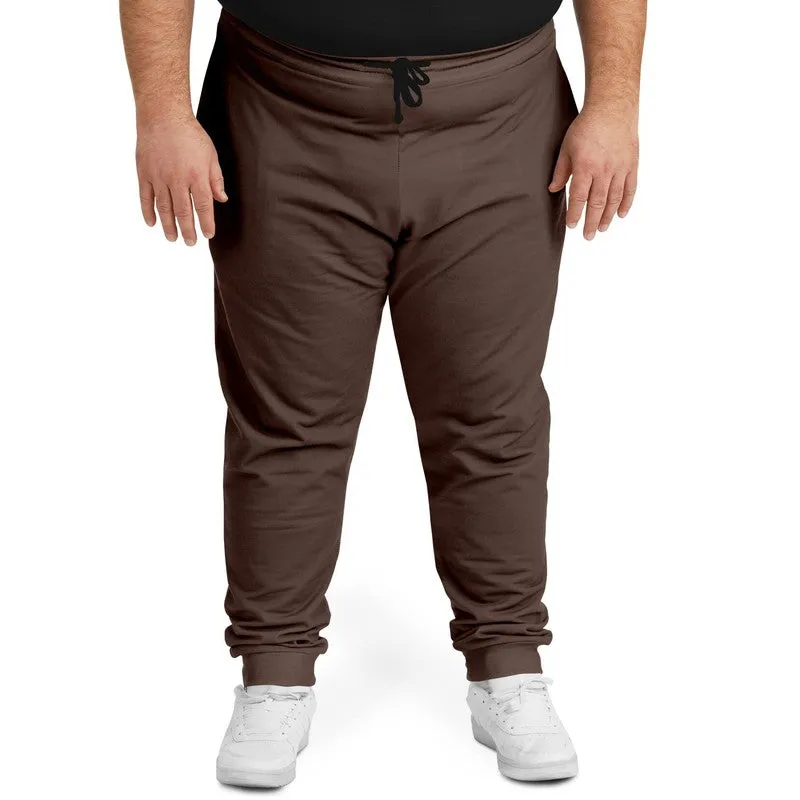 Dark Red Brown Joggers | Unisex | with PLUS sizes | Dark Pale Pastel Red Brown | C0M30Y30K80