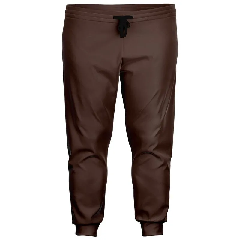 Dark Red Brown Joggers | Unisex | with PLUS sizes | Dark Pale Pastel Red Brown | C0M30Y30K80