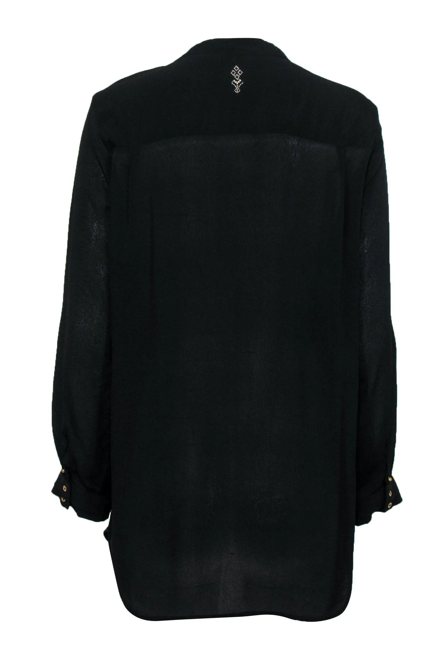 DAY Birger et Mikkelsen - Black Long Sleeve Tunic Blouse w/ Embroidery Sz M
