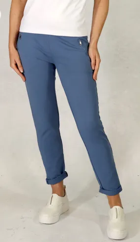 D.E.C.K By Decollage 814136 Plain Drawstring Waist Stretchy Joggers With Zip Pockets (5 Colours)