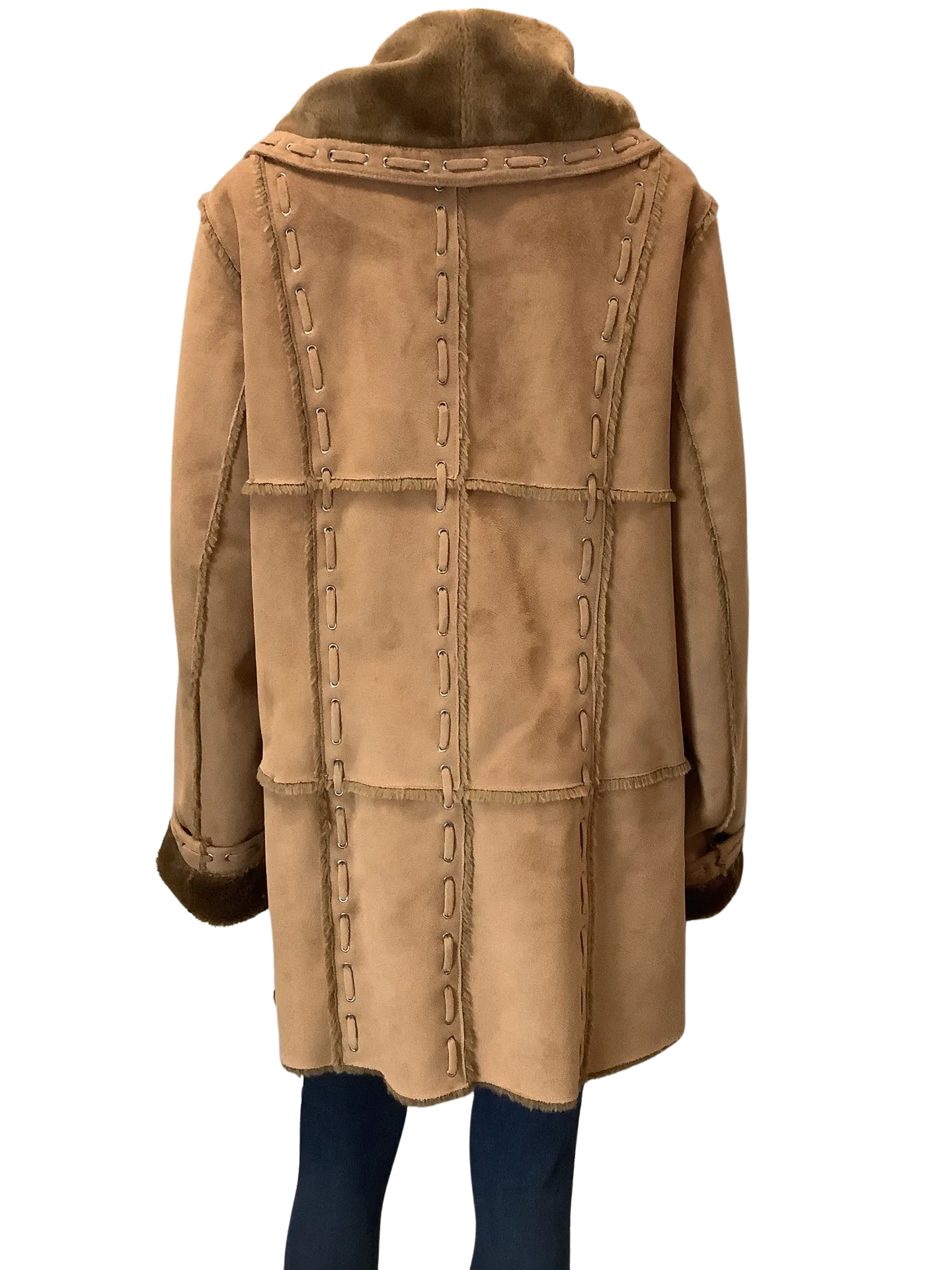 Dennis Basso Women's Coat Brown Faux Suede Size: M