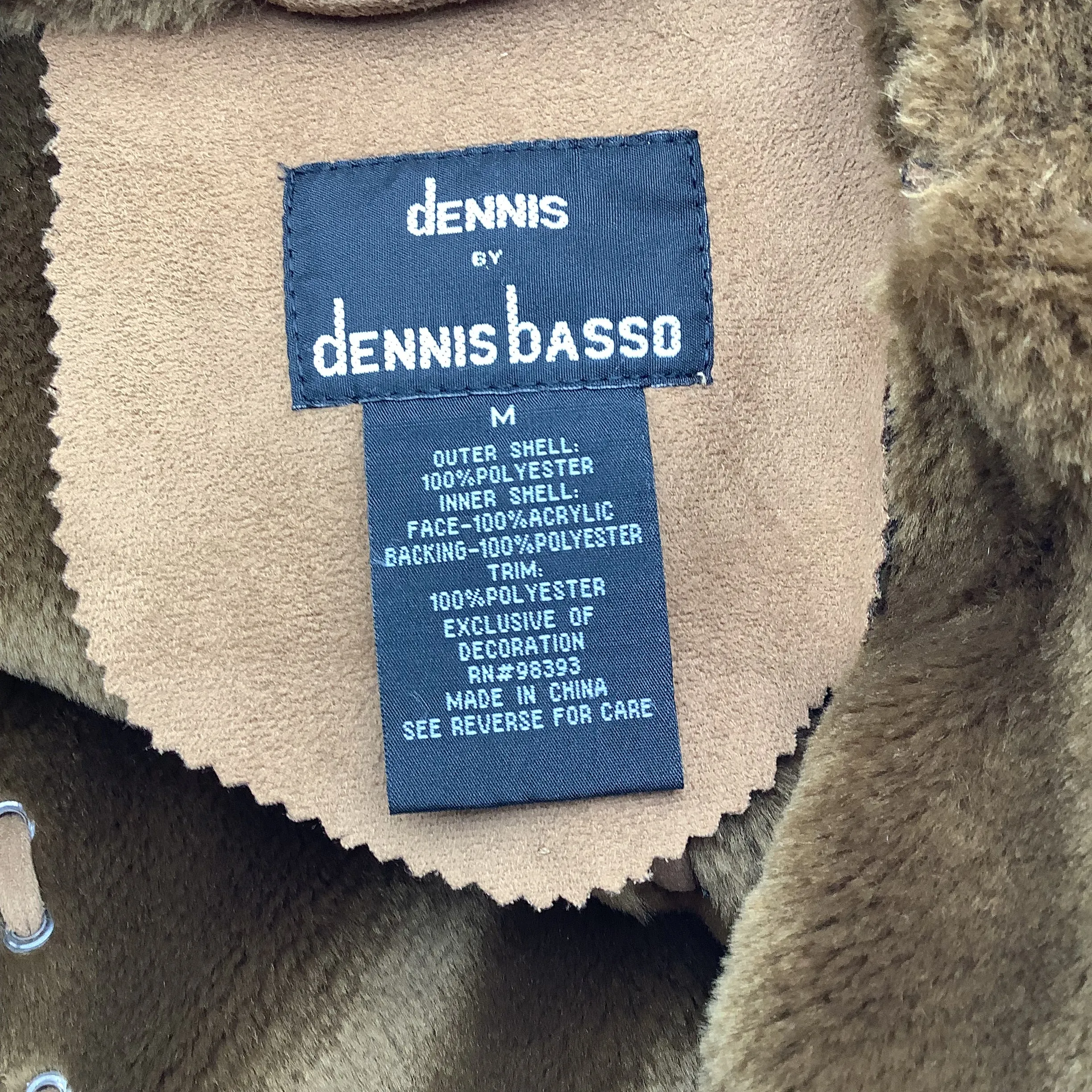 Dennis Basso Women's Coat Brown Faux Suede Size: M