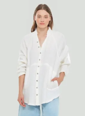 Dex Button Front Gauze Tunic