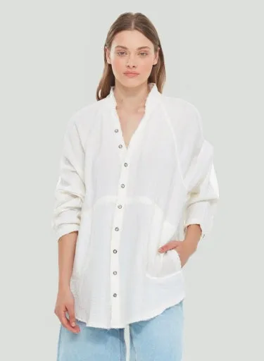 Dex Button Front Gauze Tunic