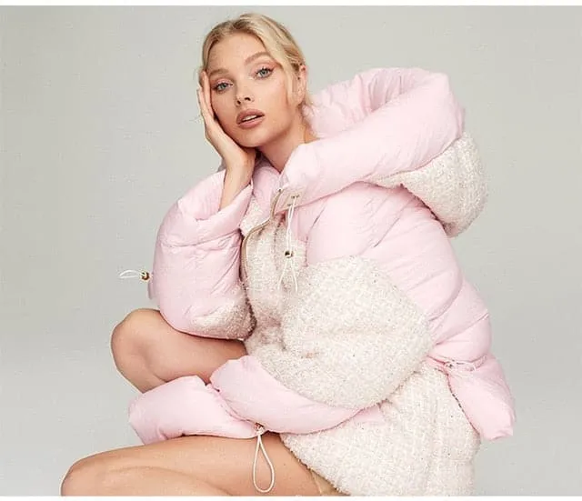 DressBetty - Fluffy Woolen Down Oversized Thicker Warm Coat